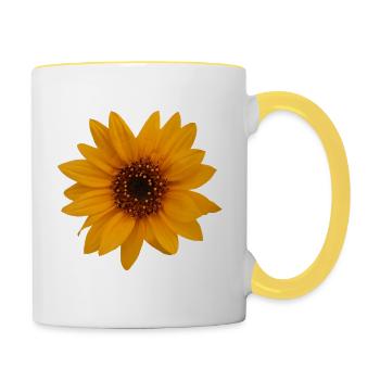 Sonnenblume Baby Blumen Sonnenblume Sonne Sonne - Tasse zweifarbig - Weiß/Gelb - Rechts