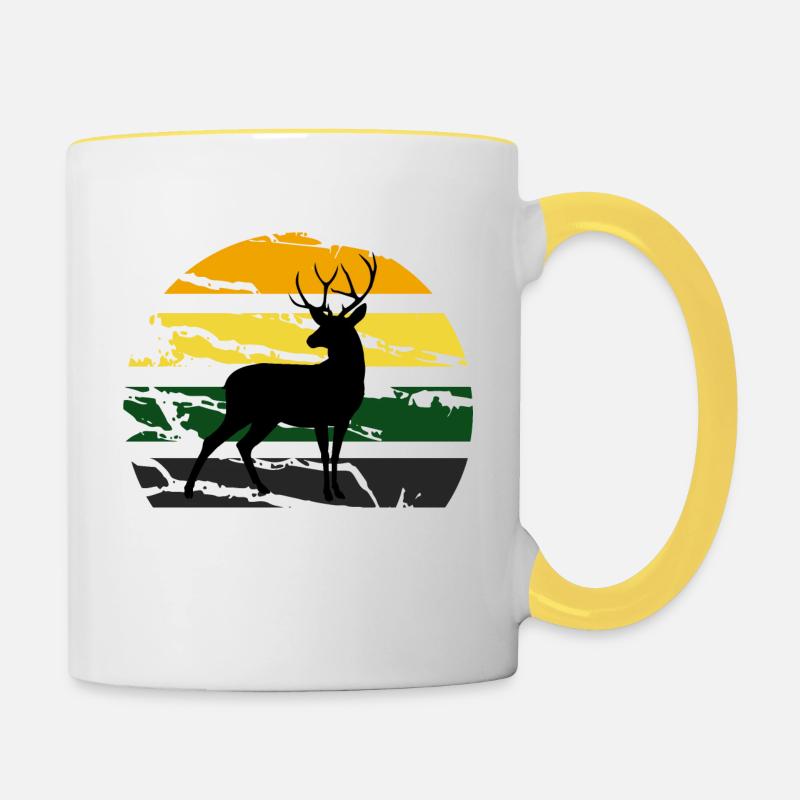 deer - Contrasting Mug - white/yellow