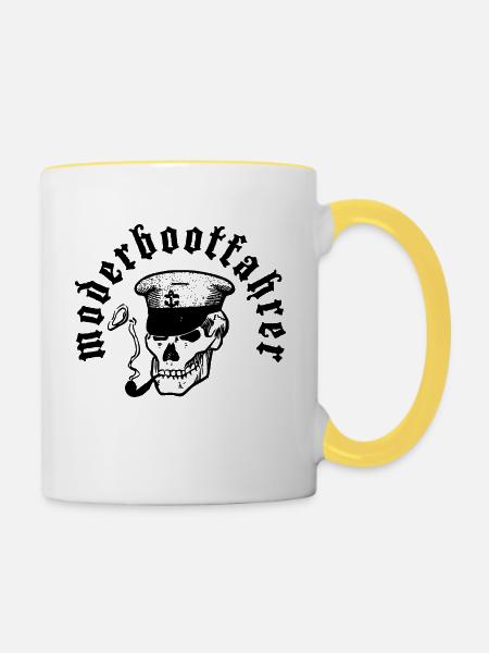 Moderboot 1 - Tasse zweifarbig - Weiß/Gelb