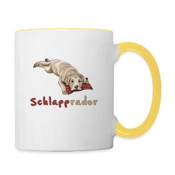 schlapprador - Tasse zweifarbig - Weiß/Gelb - Rechts