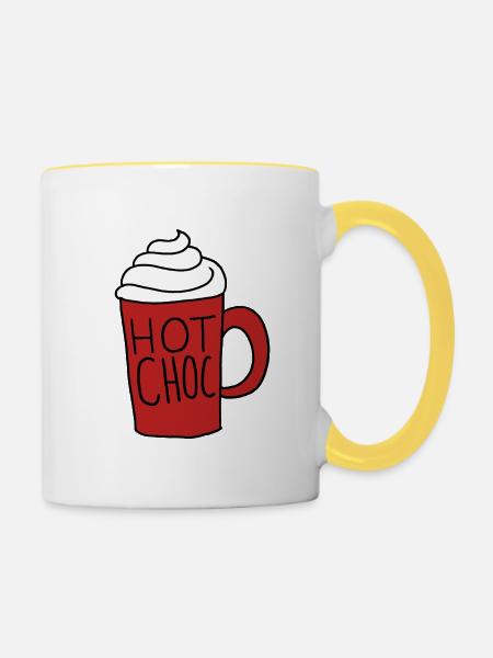 Heiße Schokolade - Tasse zweifarbig - Weiß/Gelb