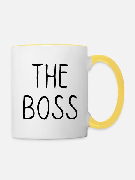 Der Chef - Tasse zweifarbig - Weiß/Gelb