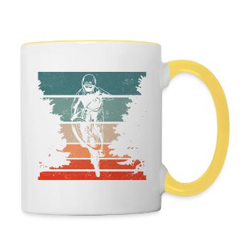 Cross Country VTT Mountain Bike - Mug contrasté - blanc/jaune - Droite