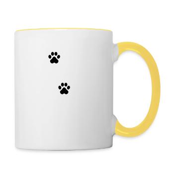 Home is where my Dog is - Tasse zweifarbig - Weiß/Gelb - Rechts