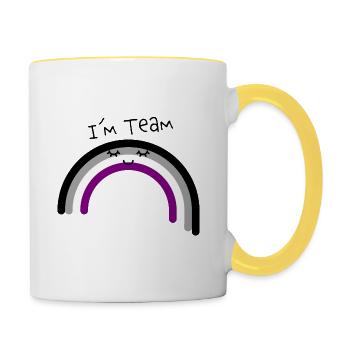 I am Team Asexual Pride Flag - Tasse zweifarbig - Weiß/Gelb - Rechts