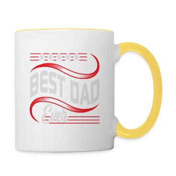Meilleur père jamais amoureux de la fête des pères - Fête des pères - Mug contrasté - blanc/jaune - Droite
