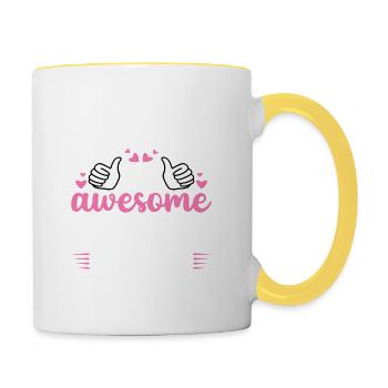 Awesome Dad Looks Like - Contrasting Mug - white/yellow - Right