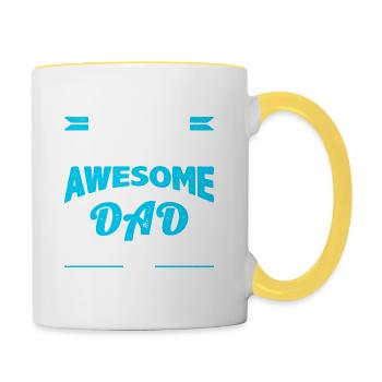 Papa génial ressemble à - Mug contrasté - blanc/jaune - Droite