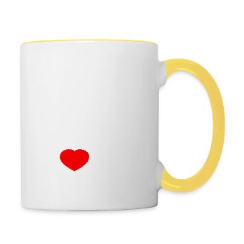 j’aime papa se - Mug contrasté - blanc/jaune - Droite