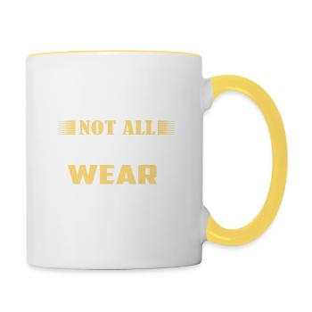 Tous les super-héros ne portent pas de capes - Mug contrasté - blanc/jaune - Droite