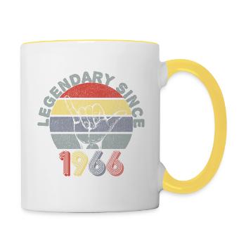 1966 | Vintage Legendary since 1966 Anniversary - Contrasting Mug - white/yellow - Right