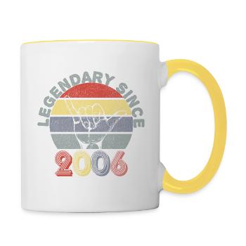 2006| Vintage Legendary since 2006 Anniversary - Contrasting Mug - white/yellow - Right