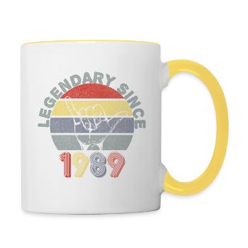1989 | Vintage Legendary since 1989 Anniversary - Contrasting Mug - white/yellow - Right