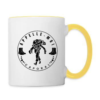 Appelle-moi Caporal - Mug contrasté - blanc/jaune - Droite