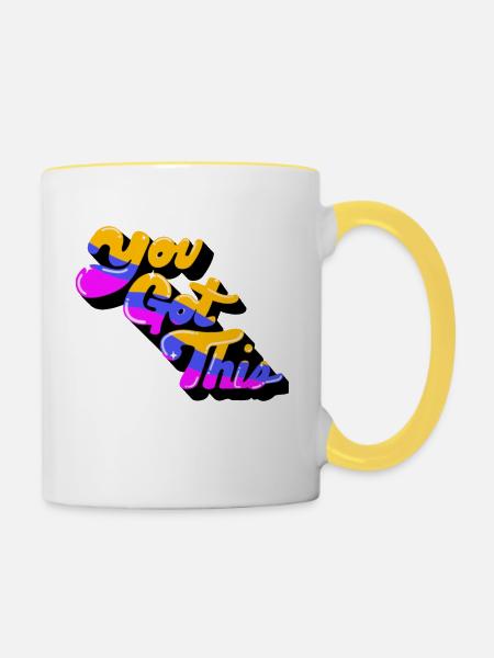 Du hast das - Tasse zweifarbig - Weiß/Gelb