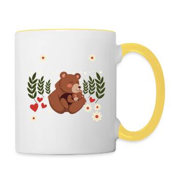 Meilleure Maman 1ère Fête des Mères Cadeau - Mug contrasté - blanc/jaune - Droite