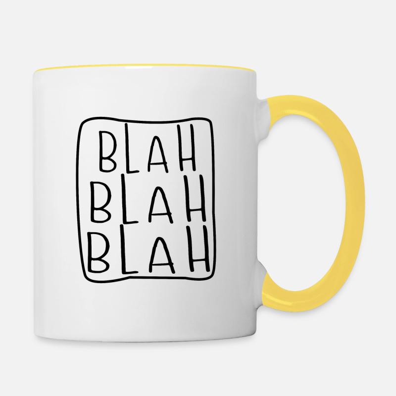 Blah Blah Blah - Mug contrasté - blanc/jaune