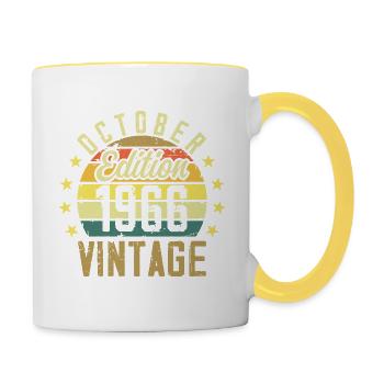 Les légendes sont nées en Octobre 1966 - 1966 - Mug contrasté - blanc/jaune - Droite