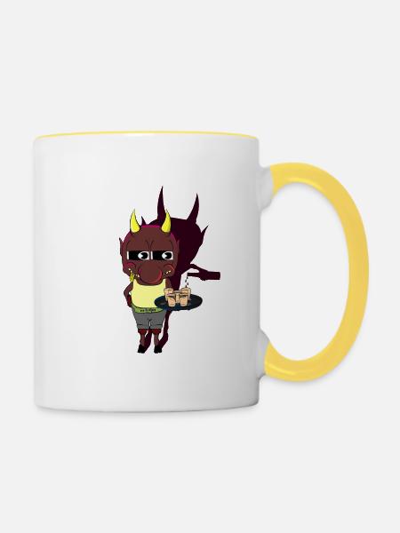 DIE LETZTE - Tasse zweifarbig - Weiß/Gelb