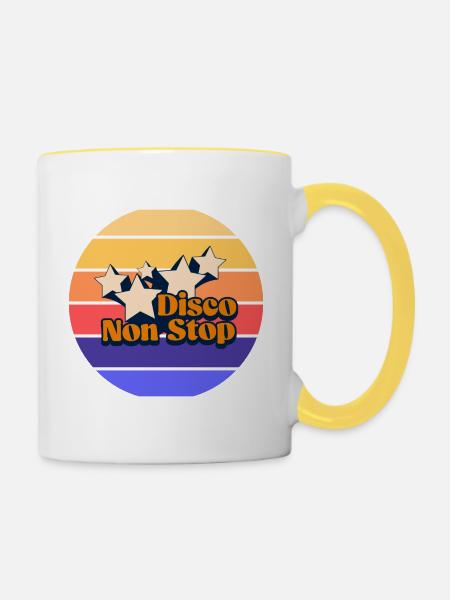 Non-Stop-Disco! Non-Stop-Disco - Tasse zweifarbig - Weiß/Gelb