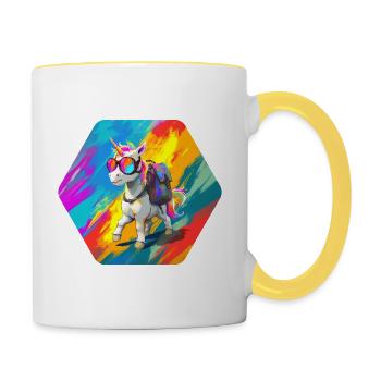 Wandering Unicorn - Contrasting Mug - white/yellow - Right