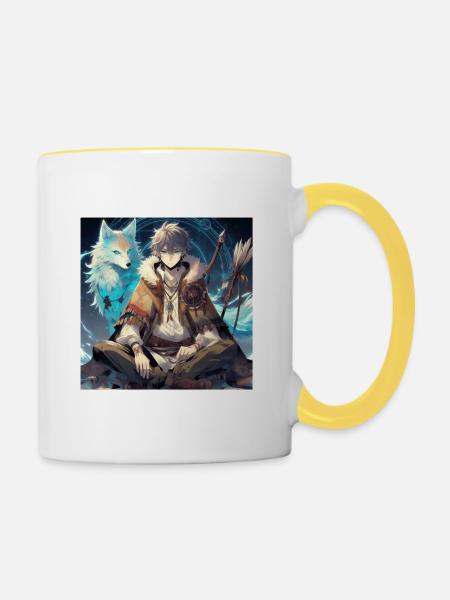 Magischer Kampf - Tasse zweifarbig - Weiß/Gelb