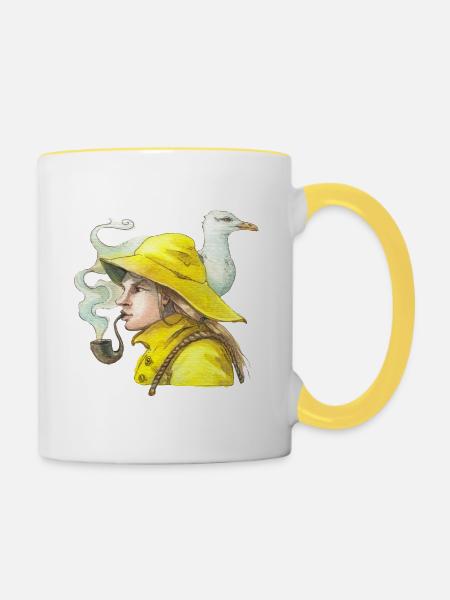 Salty - Tasse zweifarbig - Weiß/Gelb