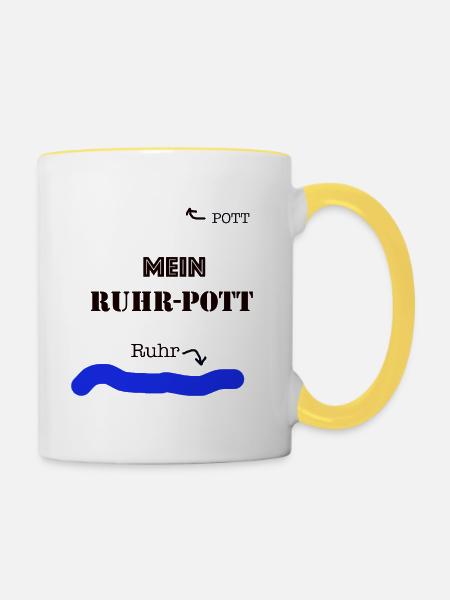 Mein Ruhrpott - Tasse zweifarbig - Weiß/Gelb