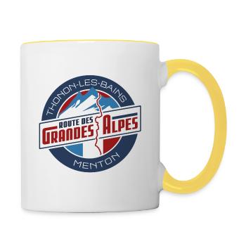 Route des Grandes Alpes | Thonon - Menton - Contrasting Mug - white/yellow - Right