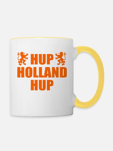 Hup holland hup - Tasse zweifarbig - Weiß/Gelb