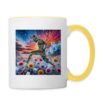 Danseuse de fleurs - Mug contrasté - blanc/jaune - Droite