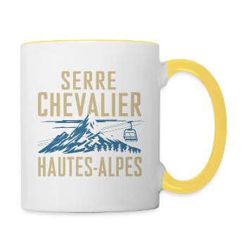 Serre Chevalier - Hautes-Alpes - Mug contrasté - blanc/jaune - Droite
