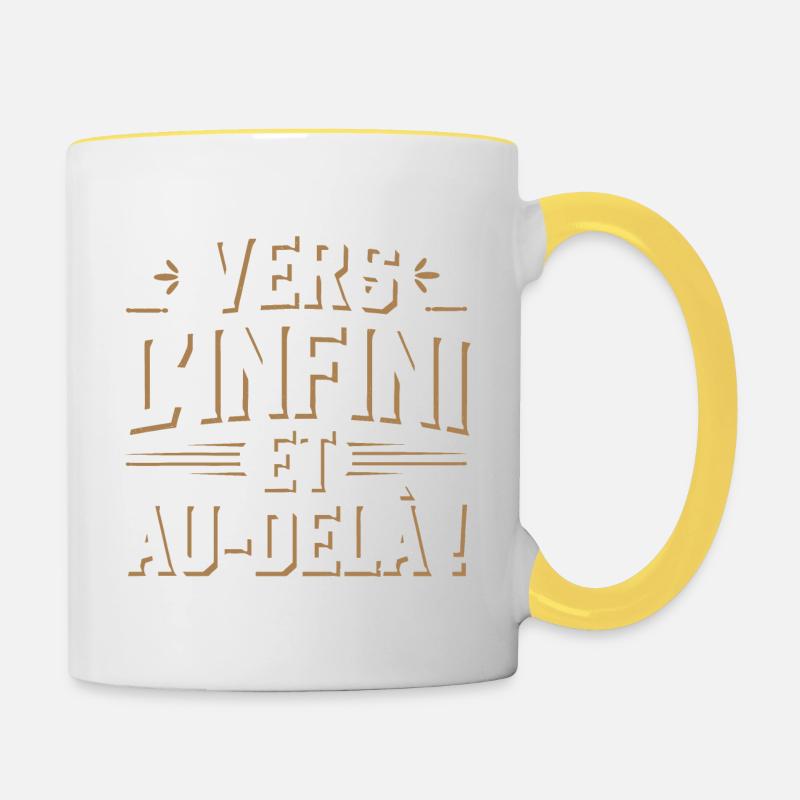 Vers l'infini et au-delà! - Mug contrasté - blanc/jaune