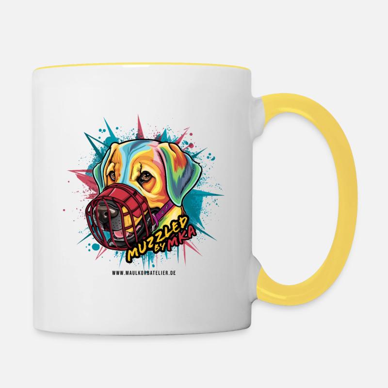 Muzzle Wearer - Muzzeld by MKA - Contrasting Mug - white/yellow