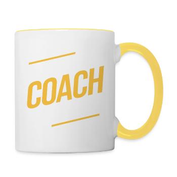 Le meilleur coach du monde - Mug contrasté - blanc/jaune - Droite