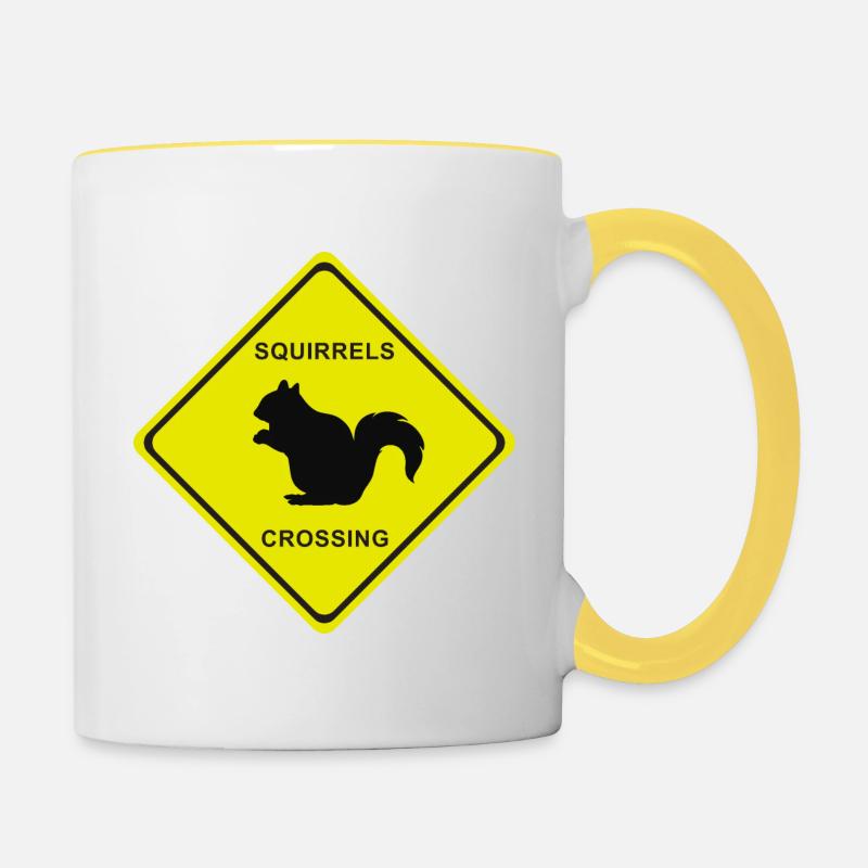 SQUIRRELS SCROSSING - Tasse zweifarbig - Weiß/Gelb
