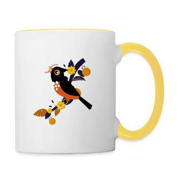 Garden Sparrow - Contrasting Mug - white/yellow - Right