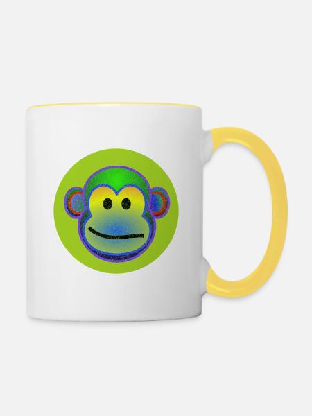 Funky monkey - Tasse zweifarbig - Weiß/Gelb