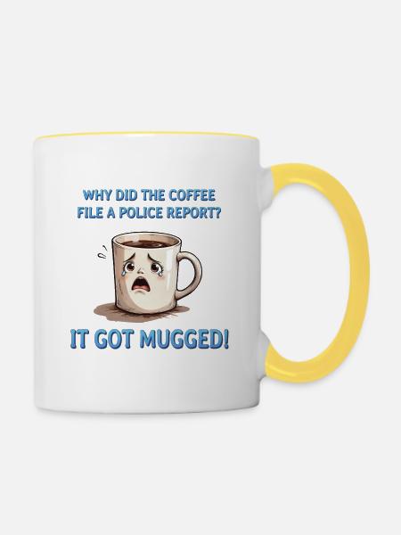 Mugged Coffee - Mugged Coffee - Tasse zweifarbig - Weiß/Gelb