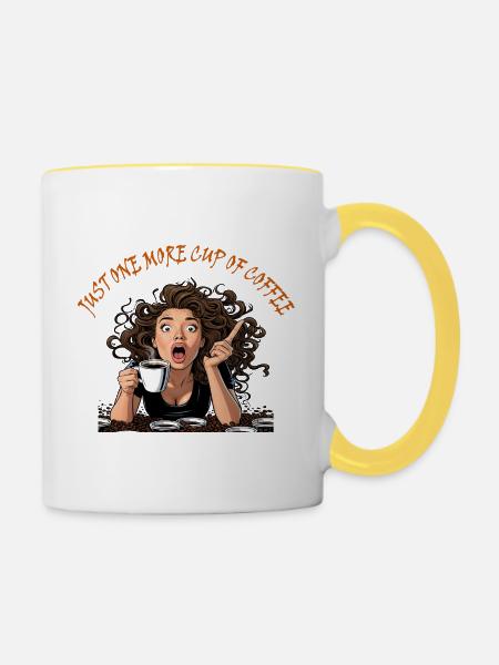 Nur eine weitere Tasse Kaffee - Tasse zweifarbig - Weiß/Gelb