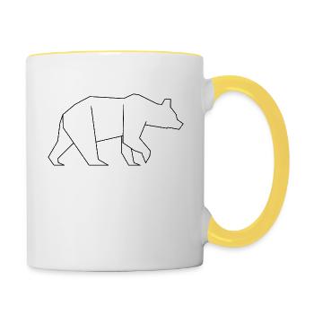 porter - Mug contrasté - blanc/jaune - Droite