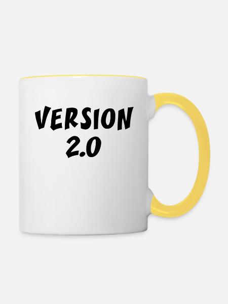 Version 2.0 - Tasse zweifarbig - Weiß/Gelb