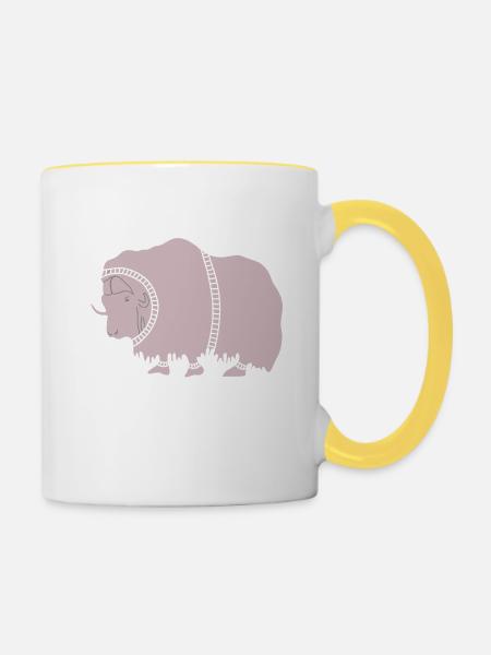 SPACE BULL - Tasse zweifarbig - Weiß/Gelb