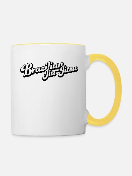 Brazilian Jiu-Jitsu - Tasse zweifarbig - Weiß/Gelb