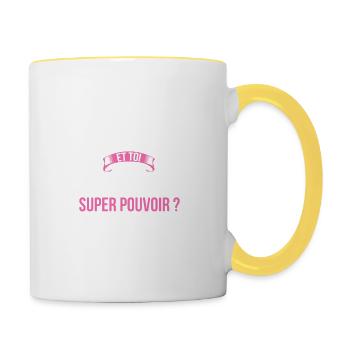 Aide soignante super pouvoir femme - Mug contrasté - blanc/jaune - Droite