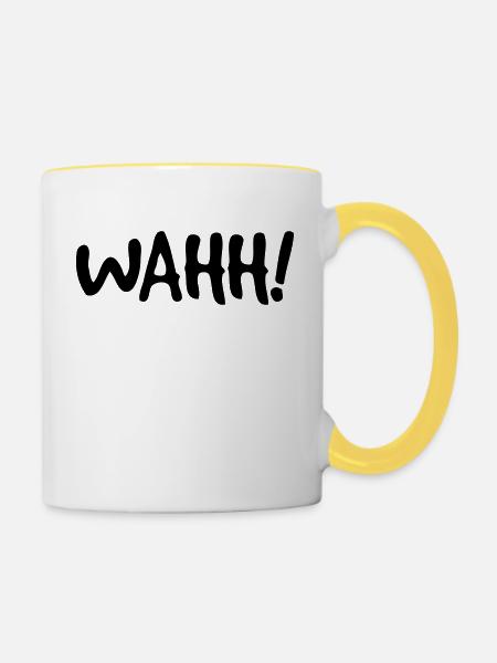 WAHH! - Tasse zweifarbig - Weiß/Gelb