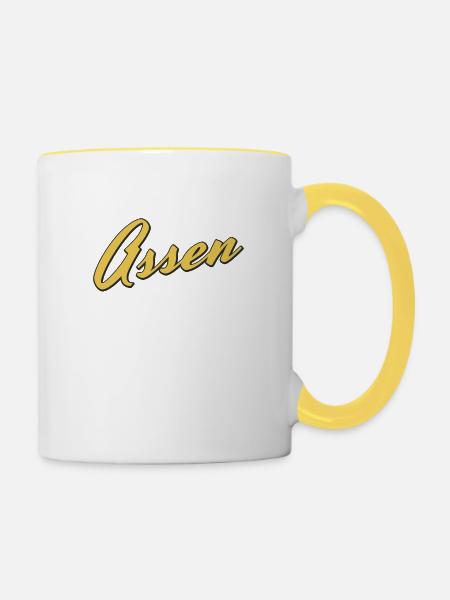 Assen - Tasse zweifarbig - Weiß/Gelb