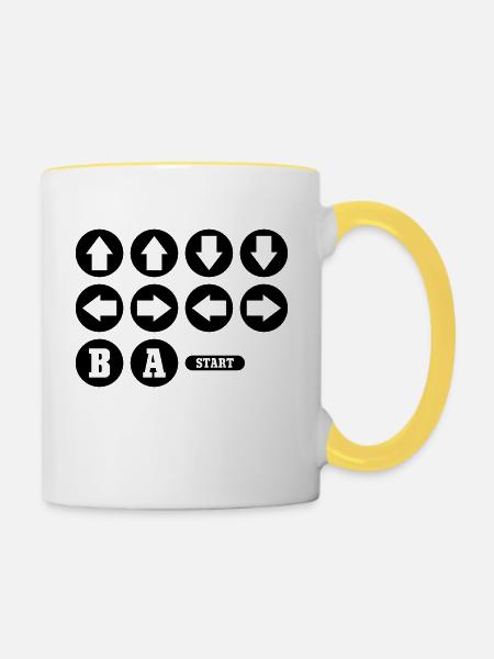 Cheat Code Video Game - Tasse zweifarbig - Weiß/Gelb