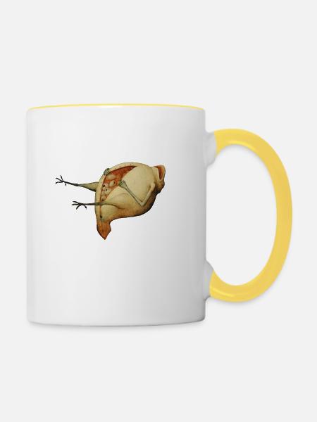 Bruegels Dämon 3 - Tasse zweifarbig - Weiß/Gelb
