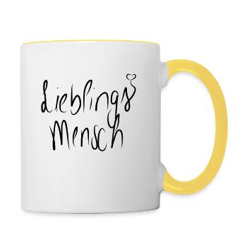 Favorite person lettering gift idea - Contrasting Mug - white/yellow - Right